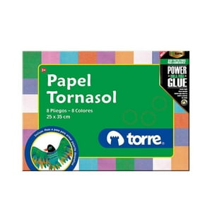 Torre - Papel Tornasol 8 Pliegos / 8 Colores 25X35Cms