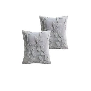 Genérico - Pack De 2 Fundas De Cojin Con Relieve 45X45Cm Gris C.