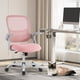 thumbnail image 4 of Silla de escritorio para ordenador de oficina Sweetcrispy, ergonómica, con respaldo medio, rosa, 4 of 4