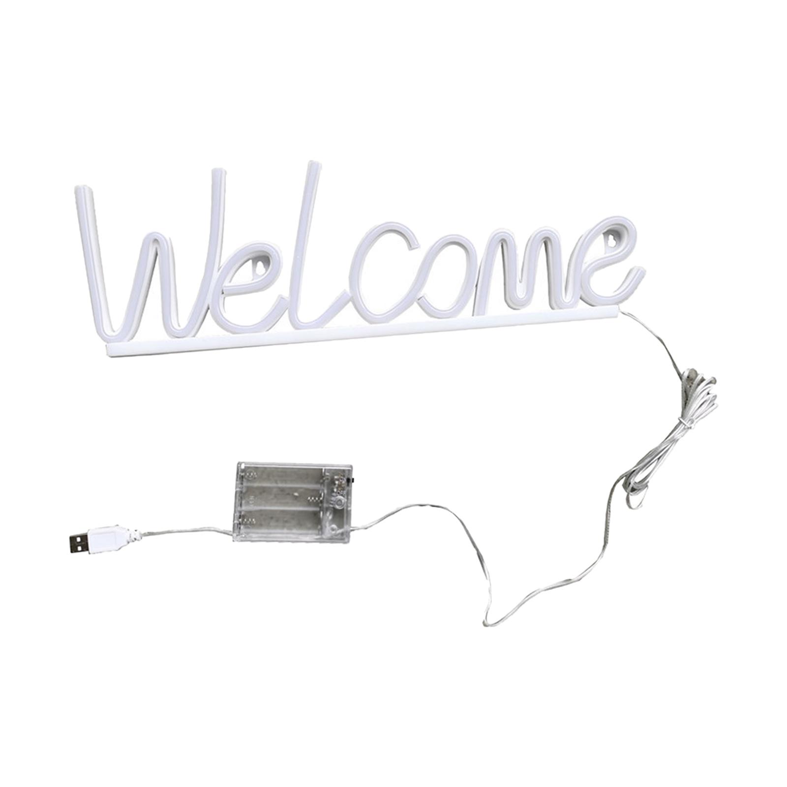 Magideal - Bienvenido Letreros De Neón Letreros Led Telón De Fondo Mesa Decorativa Decoración De Pared Lámpara De Iluminación Luz Nocturna Letrero De Luz De Neón , Azul