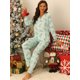 thumbnail image 3 of INSPIRE CHIC Conjuntos de Pijamas Familiares de Navidad Regreso a Clases Festivo Camiseta de Manga Larga y Pantalones con Cintura Elástica para Vacaciones a Juego Mujeres 2XL Verde, 3 of 6