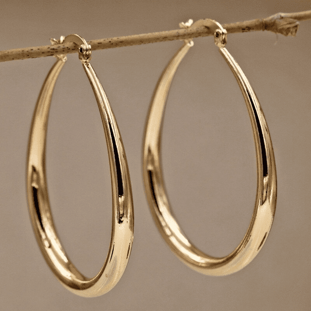 Gorgeous Lightweight Oval Hoop Earrings: Perfect for Women & Girls' Daily Decorations!