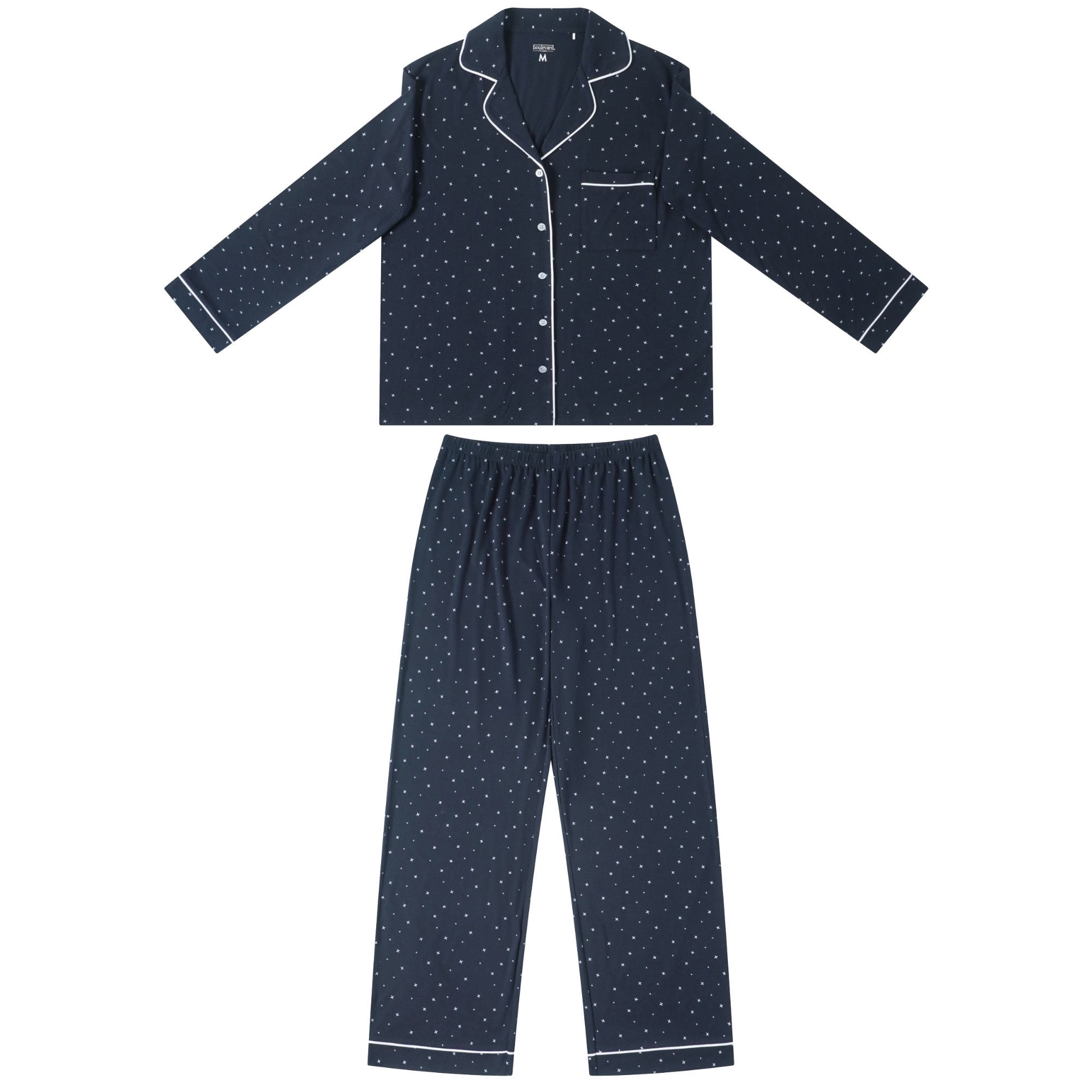 Boulevard - Pijama Mujer Button Negro Talla L