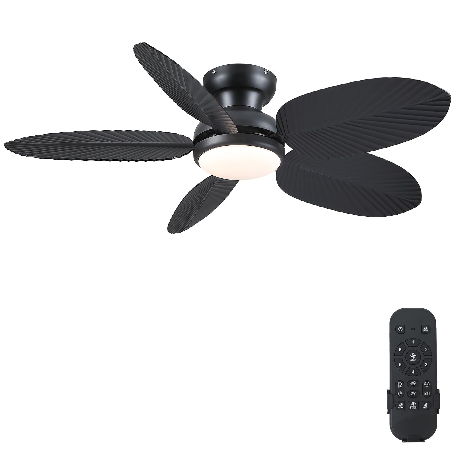 Ventilador De Techo Kviflon 114 Cm Con Luces Y Mando A Distancia Negro