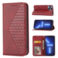 Funda Flip Foxdock Para Iphone 13 Pro , Estilo Billetera Con Diseño Rombo, Correa De Mano Y Soporte, Uso Diario