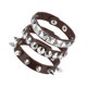 thumbnail image 1 of Uxcell 3Pcs Conjunto de Pulseras de Cuero con Picos Rock Punk, 8.7"/22cm Muñequera con Tachuelas Góticas Ajustables para Fiestas de Halloween, Accesorios Grunge, Café, 1 of 6