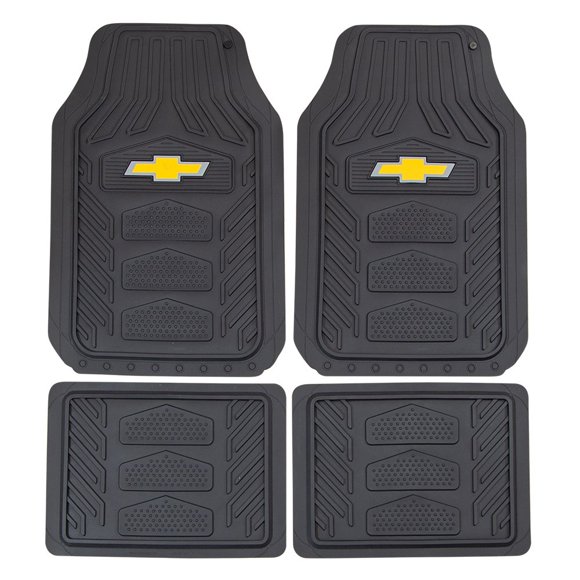 Juego de 4 alfombrillas Plasticolor Chevrolet Weatherpro, color negro