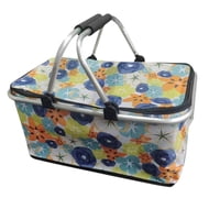 Auckland Outdoor - Bolso Termico Plegable Flores Colores Cooler Canasta Picnic Multicolor