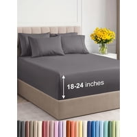 Juego De Sábanas Cgk Unlimited Extra Deep Queen De 6 Piezas, Color Gris