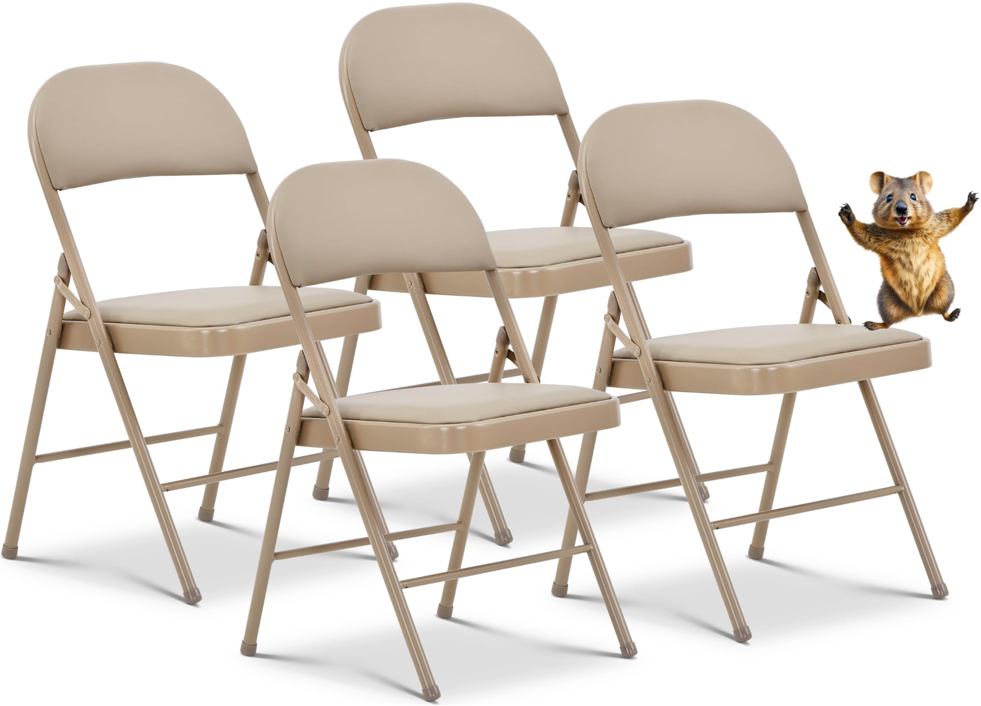 Oline - Cojín Acolchado De Vinilo Para Sillas Plegables Online, 300 Libras, Capacidad, 4 Unidades