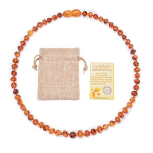 Kivara - Collar De Ambar Baltico Bebe Infantil Cognac