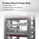 thumbnail image 3 of Soporte para rack Power Strip UltraPoE de 10 salidas y 1U con protección contra sobretensiones, 3 of 9