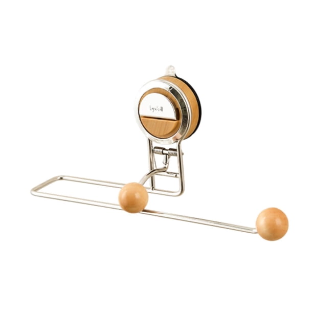 Soporte para toallas de papel, soporte para paños de cocina montado en la pared, fácil de instalar, resistente al óxido, sin taladros, soporte para tr Color madera natural