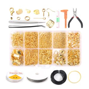 Bothyi - Kit De Suministros Para La Fabricación De Joyas, 10 Rejillas, Anillos De Salto, Alfileres De Ojo, Herramientas De Reparación De Joyas, Juego De Oro 2