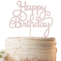 Decoración Para Tartas Eonncnt Con Purpurina De Feliz Cumpleaños En Oro Rosa