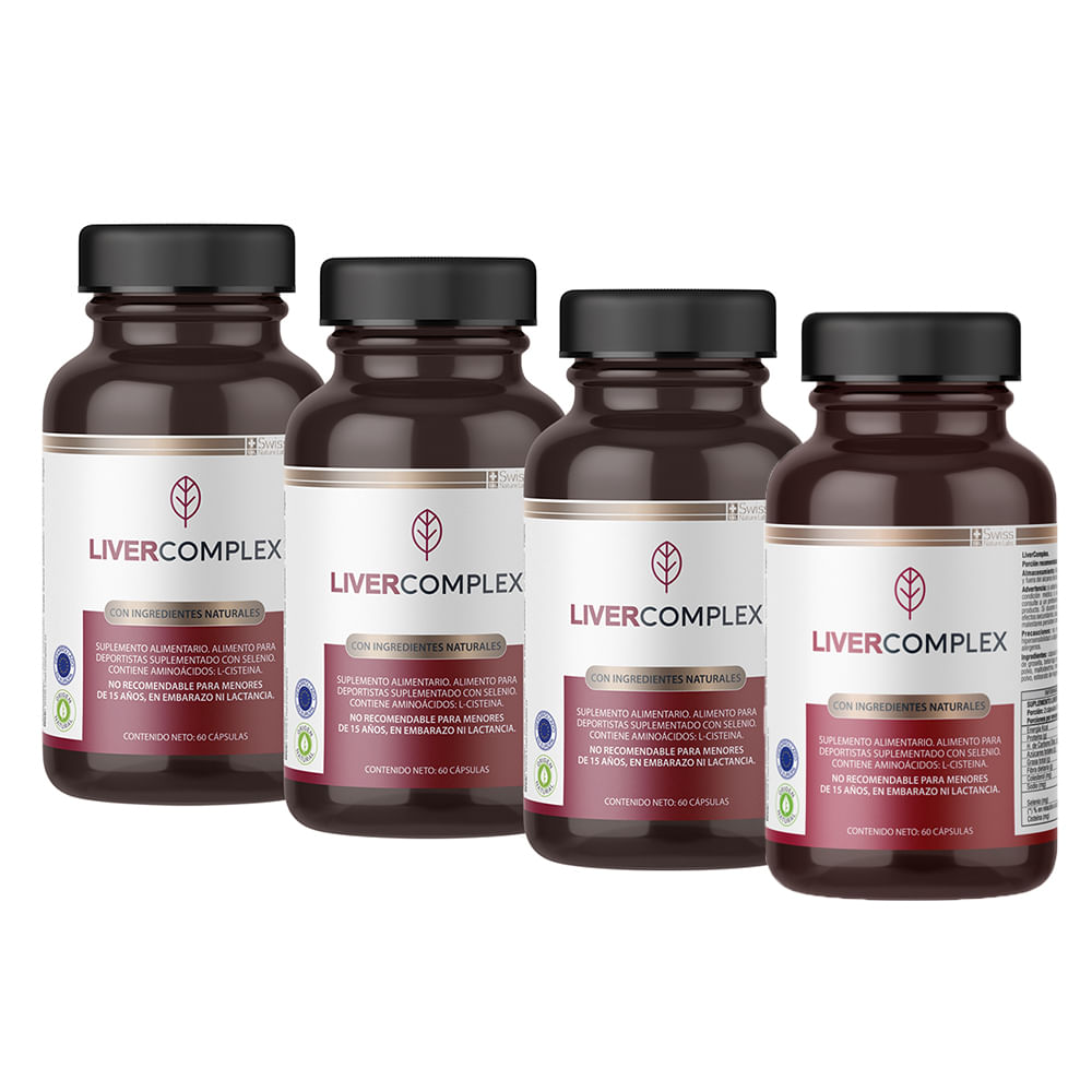 Swiss Nature Labs - Pack 4 Liver Complex Salud Hepatica 240 Capsulas