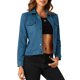 thumbnail image 4 of INSPIRE CHIC Chaqueta de imitación de ante con cuello vuelto, bolsillos con solapa y botones a presión para mujer, regreso a clases, talla S, azul pavo real, 4 of 6