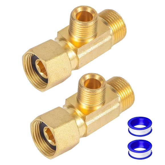 Válvula Add-A-Tee para llave de paso angular Breezliy de latón 3/8" x 1/4" (paquete de 2)