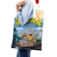 thumbnail image 4 of Babar Bolso de tela con estampado de lienzo para mujer, bolsa de compras reutilizable y estética, con cremallera interior, regalo para mujer, 35 × 40 cm., 4 of 6