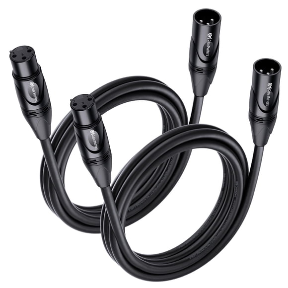 Cable Matters XLR a XLR para micrófono, 1,8 m, 2 unidades, color negro