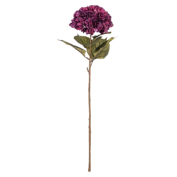 Tallo de hortensia artificial Vickerman FR250365, color burdeos, 107 cm