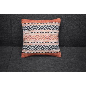 Decoghar - Cojin Deco Cojin Kilim Naranja Diseño Vintage 0,4X0,4 Mts