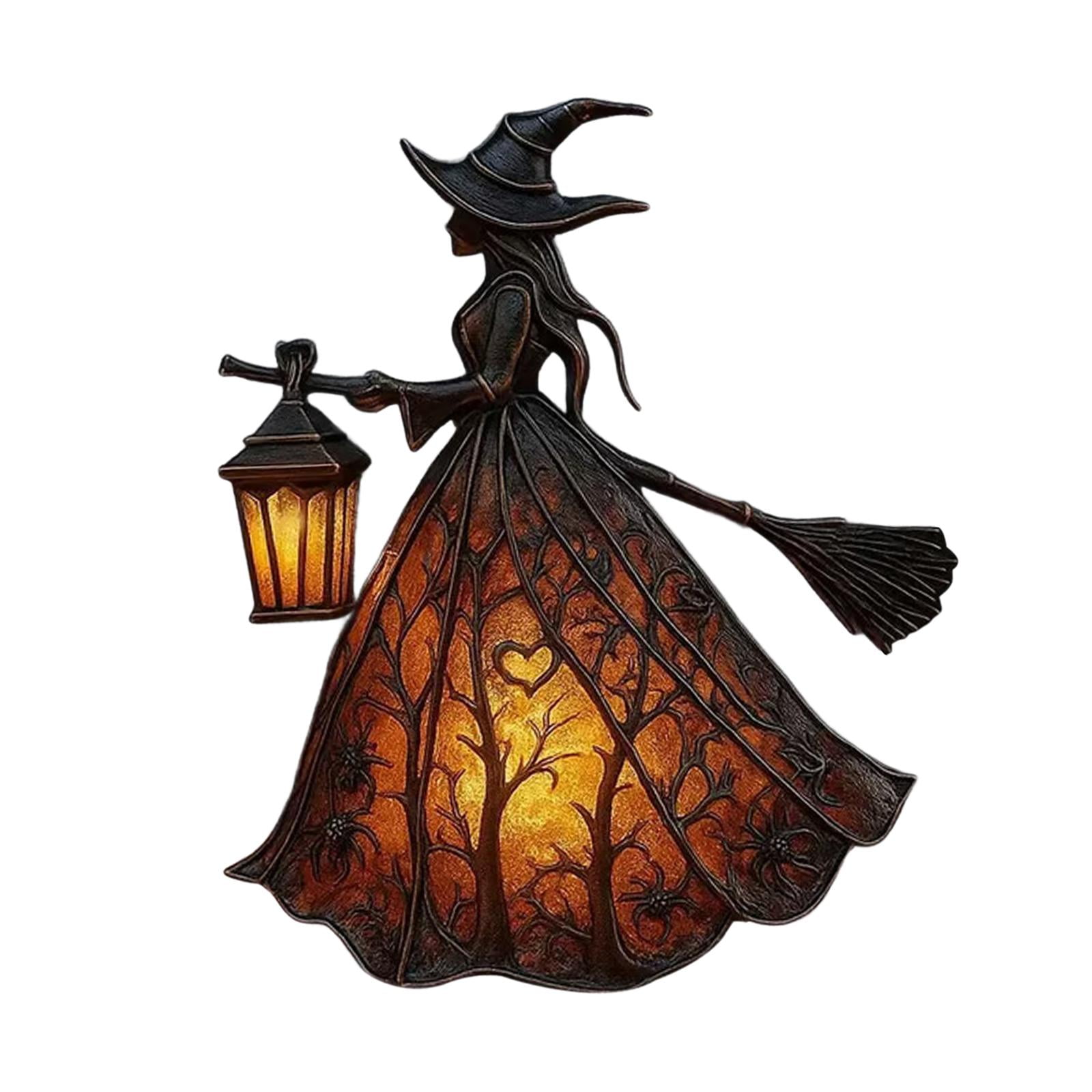 Bothyi - Lámpara De Bruja De Halloween De Pie, Luz Nocturna Única Para Mesa, Oficina Al Aire Libre