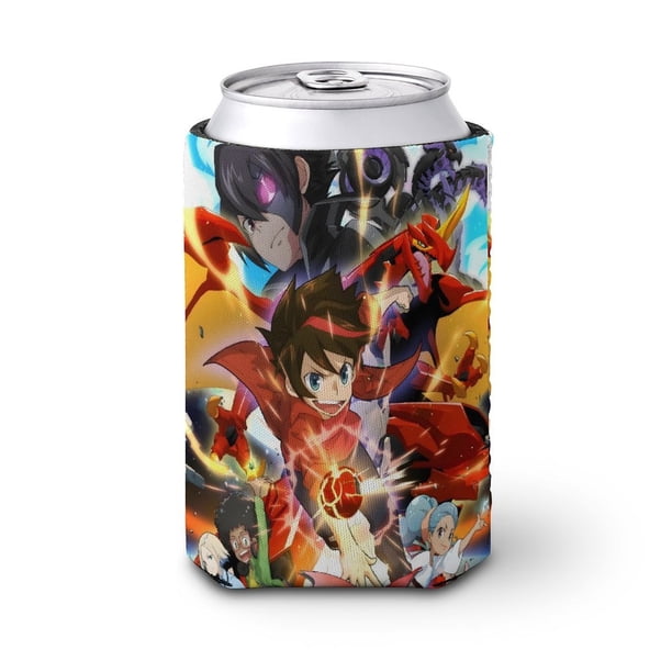 Bakugan Funda enfriadora de latas, aislante de bebidas para mantener frías o calientes, funda térmica plegable para latas, portabebidas reutilizable