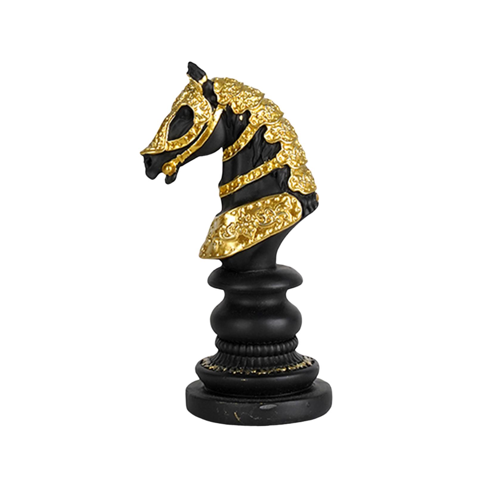 Bothyi - Estatua De Ajedrez Estatua Decorativa Calmante De Regalos De Resina De Resina Para El Caballo De La Casa