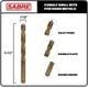 thumbnail image 2 of Juego de brocas Sabre Tools Cobalt de 7/16 pulgadas, 5 unidades, para acero, 2 of 5