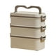 thumbnail image 1 of Fiambrera Apilable Contenedor De Almacenamiento De Alimentos Dividido Para Trabajadores Camping Travel Khaki 3 Capas, 1 of 3