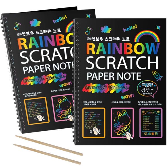 Scratch Art Books MBJRFU Rainbow Scratch Paper para niños mayores de 3 años