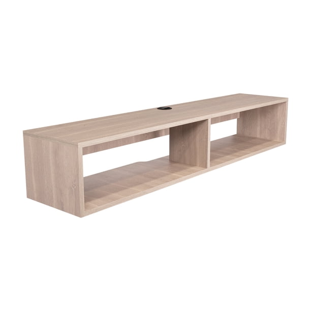 Rack TV Con Capacidad Hasta 65" Flotante 2 Espacios 26,5x150x32 Cm Beige