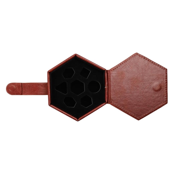 Caja De Dados Hexagonal, Soporte Organizador De Dados Para Juego De Dados, Juego De Mesa, Hogar, Marrón Oscuro
