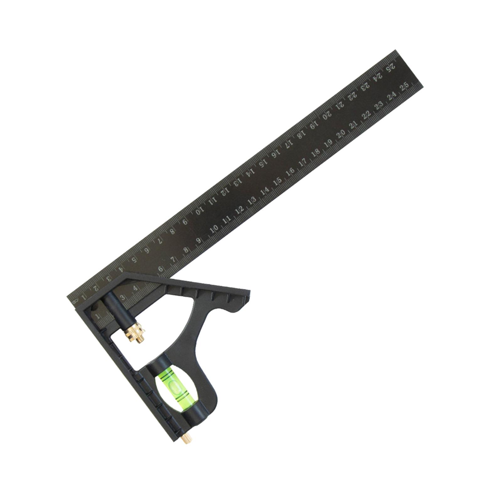 Magideal - Transportador Derecho De Ángulo De Combinación Ajustable Instrumento De Nivelación Cuadrada Regla De Ángulo Juego De Ingenieros Transportador , Los 25Cm