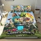 thumbnail image 1 of Una Película de Minecraft Conjunto de sábanas temático, trío de piezas, cómodo y amigable con la piel, diseño único, regalo de decoración para el hogar para familiares, amigos y fans,135cm *200cm, 1 of 6