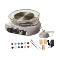 Magideal - Mini Kit De Rueda De Cerámica Con Pétal De Pie De Pétalos Ajustables Giradrones De Cerámica De Cerámica De Cerámica De Arcilla Eléctrica Para La Rueda Gris