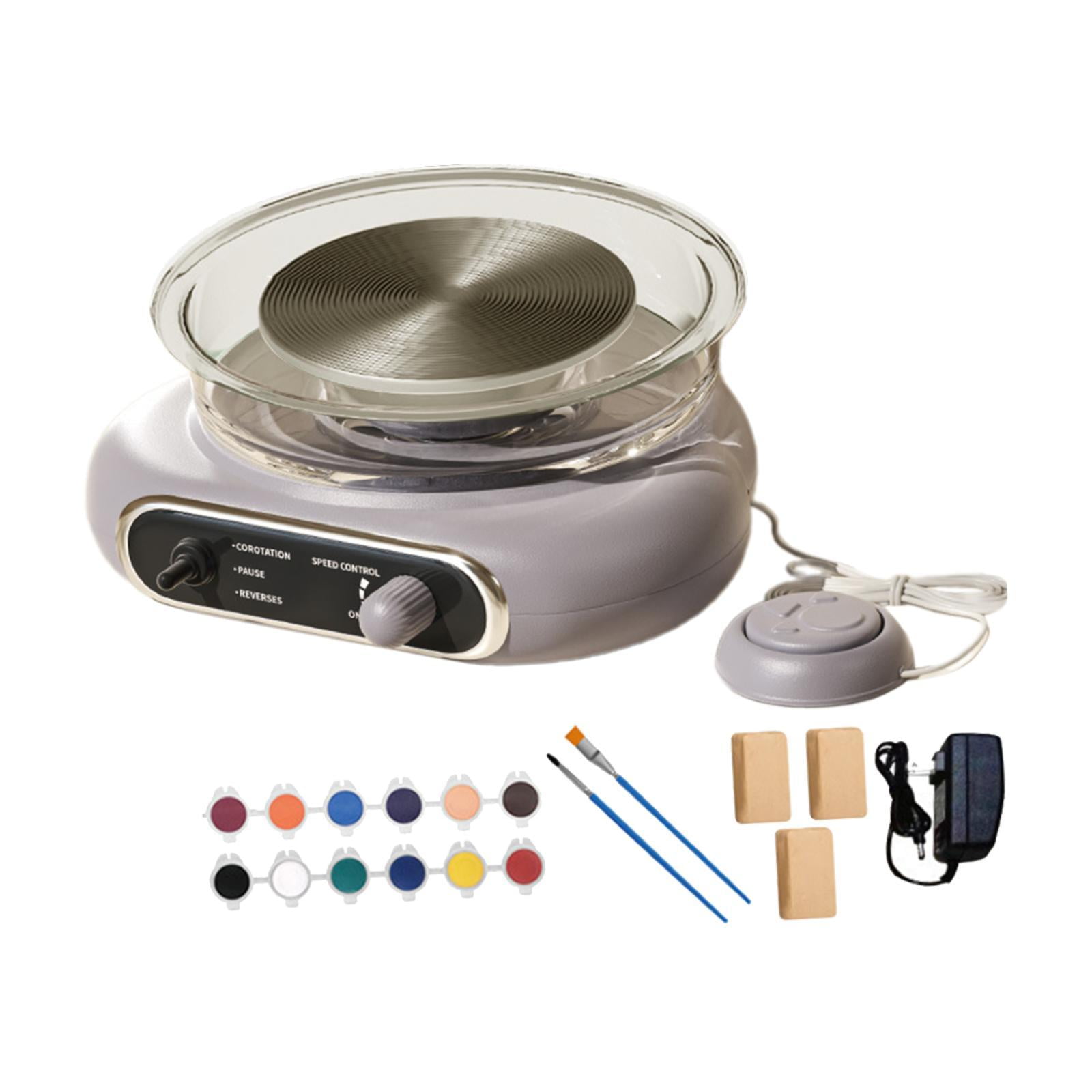 Magideal - Mini Kit De Rueda De Cerámica Con Pétal De Pie De Pétalos Ajustables Giradrones De Cerámica De Cerámica De Cerámica De Arcilla Eléctrica Para La Rueda Gris