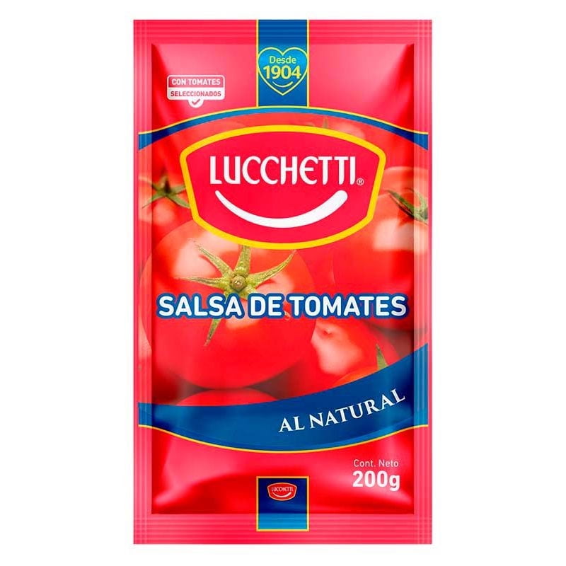 Salsa De Tomate Natural Doypack 200 g Lucchetti