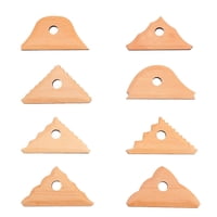 Xusx111 - Costillas De Cerámica Triángulo Y Herramientas De Recorte | Herramientas De Moldeador | 6 Costillas De Textura De Arcilla | Madera Maciza De Haya | Paquete De 8 Piezas