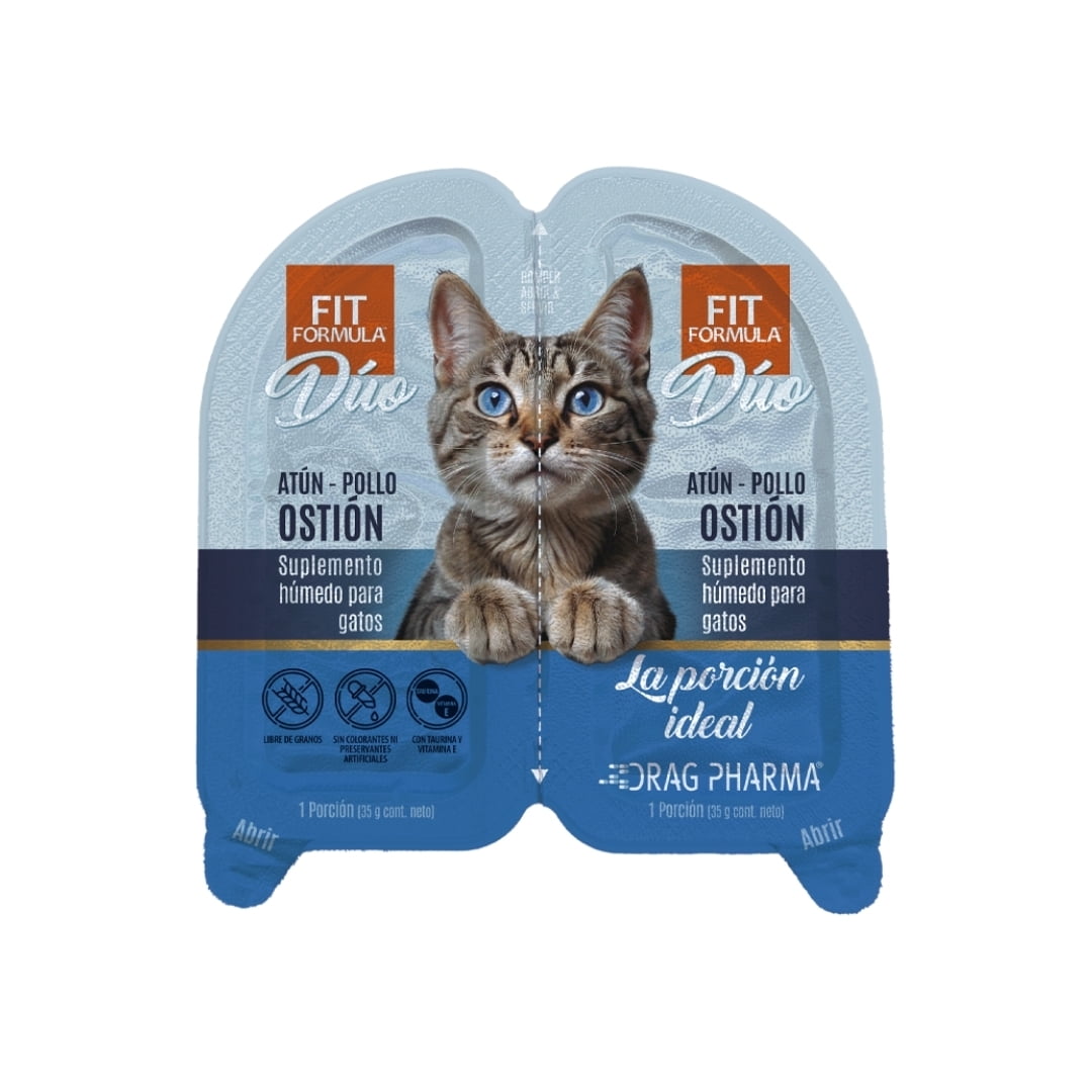 Fit Fórmula Snack Gatos Duo Atún, Pollo Y Ostión 70 Grs.