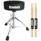 thumbnail image 1 of Taburete ajustable Drum Throne Seat GrowDaily con baquetas, 1 of 6