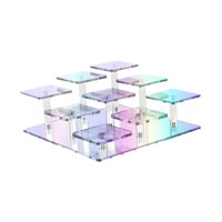 Magideal - Soporte De Exhibición Acrílico, Organizador De Perfume, Estante Resistente, Elevador De Exhibición De 9 Niveles, Soporte Para Magdalenas, Cosméticos, Vistoso