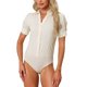 thumbnail image 2 of INSPIRE CHIC Blusa de Trabajo de Manga Corta de Una Pieza con Botones para Mujer Beige XS, 2 of 6