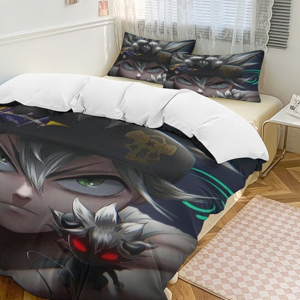 Black Clover Anime Home Bed 3-piece Set Classic Japanese Anime Polyester Wash Student Dormitory Set