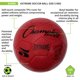 thumbnail image 4 of Balón de fútbol Champion Sports talla 5 rojo para todo clima, 4 of 4