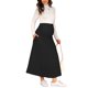 thumbnail image 2 of INSPIRE CHIC Falda de Maternidad con Bolsillos Sobre el Vientre Maxi de Cintura Alta Línea A Sólida Elástica Falda de Trabajo Elástica Ropa de Oficina Grande Negra, 2 of 6