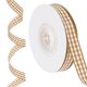 thumbnail image 1 of Uxcell 10 Yardas x 0.4" Cinta de Cuadro Marrón y Blanco Cinta de Gingham para Envolver Regalos de Navidad, 1 of 7