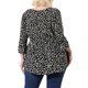 thumbnail image 5 of GRACE & GRANDEUR Blusas de Mujer Tallas Grandes para Escuela y Universidad con Lunares, Cuello en V, Mangas 3/4, Dobladillo Peplum, Babydoll, Talla 3X, Negro, 5 of 8
