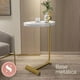thumbnail image 4 of Mesa Lateral con Pedestal Blanco Dorado Estilo Mármol, 4 of 8